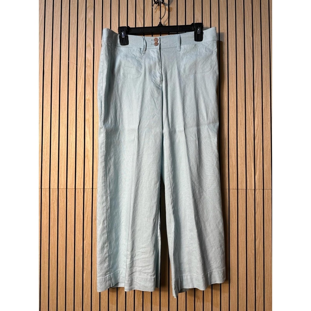 J.Jill Linen Stretch Light Blue Wide Leg Pants (Size Small, Blue, EUC)